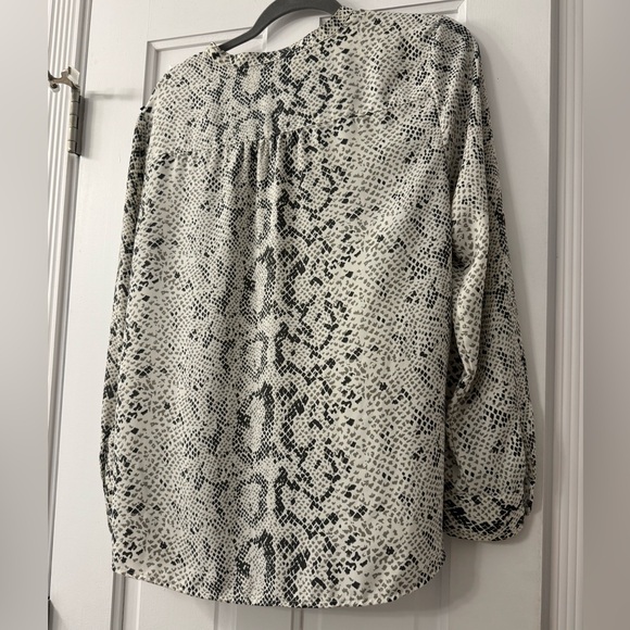 J. Crew Black and Cream Patterned Blouse - Picture 2 of 4